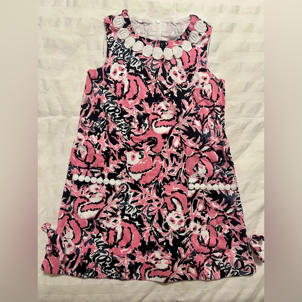 Lilly Pulitzer Pink and Black Floral Kids Dress